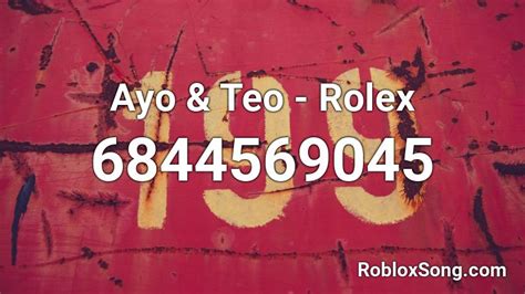 robloex rolex somg code|rolex ayo and teo.